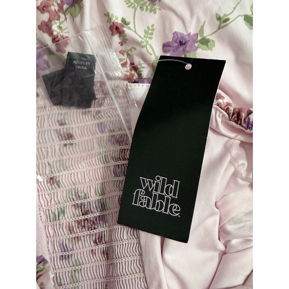 Wild Fable Strapless Floral Midi Dress Sweetheart Neckline Pink Size M NWT - Picture 10 of 10